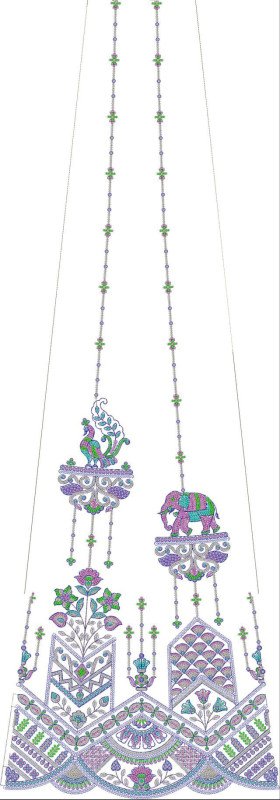 Beads Kali Lehenga Design