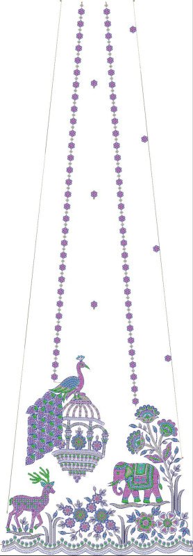 Beads Kali Lehenga Design