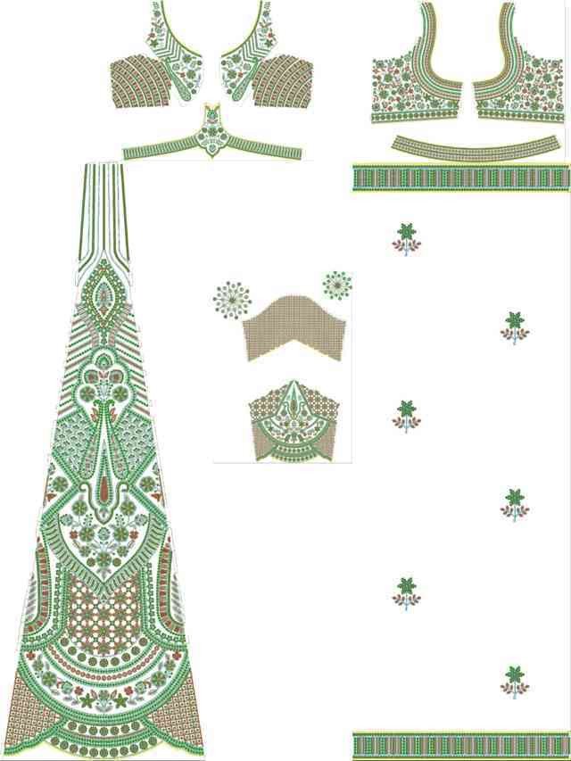 Beads Kali Lehenga Design