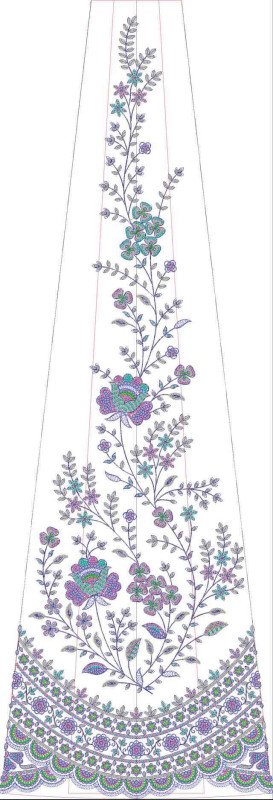 Beads Kali Lehenga Design