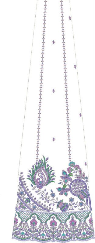 Beads Kali Lehenga Design