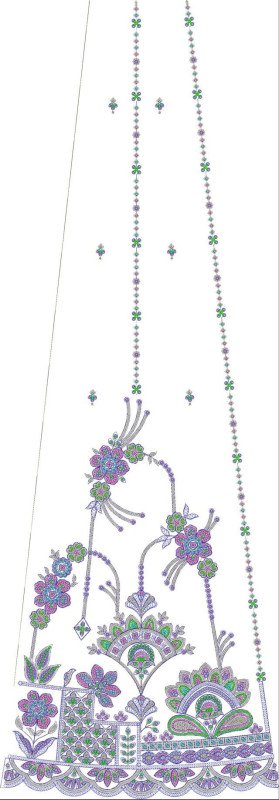 Beads Kali Lehenga Design