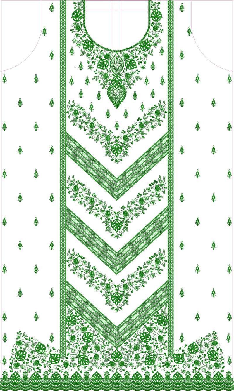 Single Head Dress Embroidery