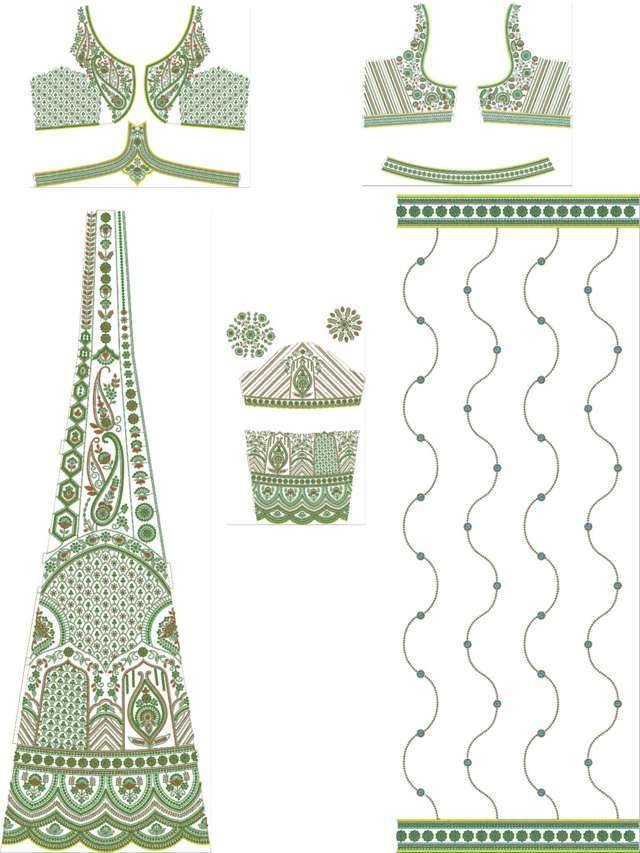 Beads Kali Lehenga Design