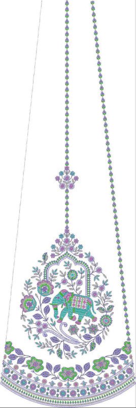 Beads Kali Lehenga Design