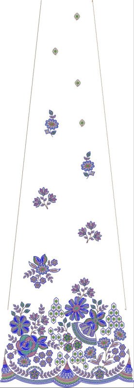 Beads Kali Lehenga Design