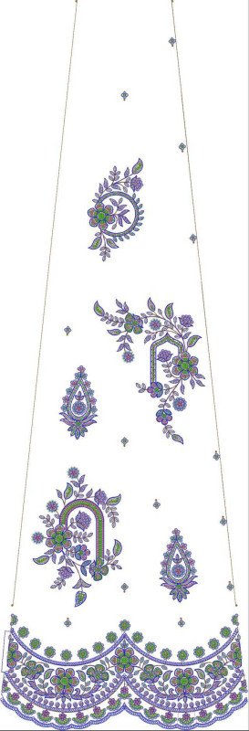 Beads Kali Lehenga Design