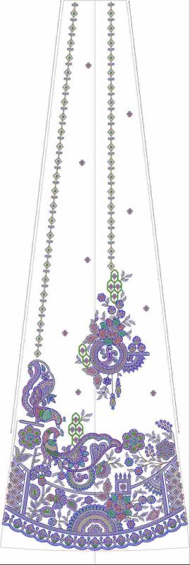 Beads Kali Lehenga Design