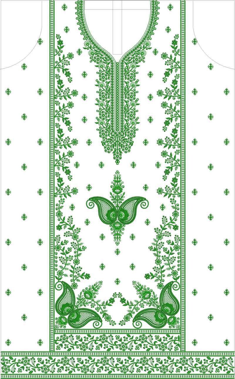 Single Head Dress Embroidery